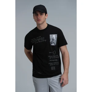 Fred Modern Grafik T- Shirt Siyah