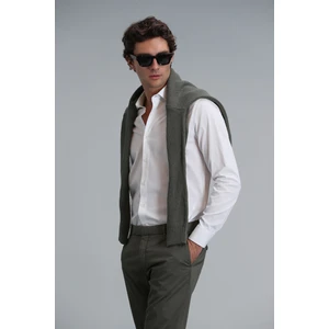 Mega Erkek Basic Gömlek Comfort Fit Beyaz