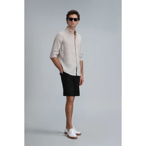 Peler Spor Erkek Chino Şort Slim Fit Siyah