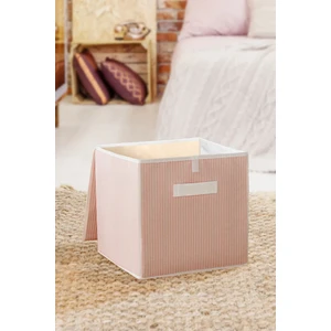 Rope Home Pudra Çizgili Kapaklı Dolap Içi Çamaşır Oyuncak Düzenleyici Katlanır Saklama Kutusu 30X30X30