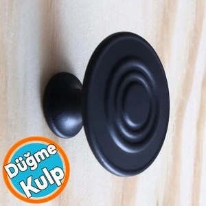 Daire Kulp Düğme Mat Siyah Mobilya Dolap Mutfak Dolabı Çekmece Kulpları Kapak Kulpu Kulb Metal