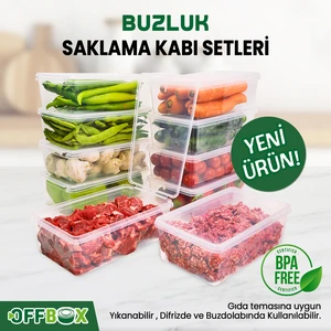 10 Adet 2 Lt. Kendinden Kapaklı Derin Dondurucuya Uygun Saklama Kabı Düzenleyici