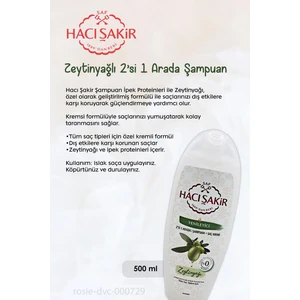Hacı Şakir 4 Al 3 Öde Hacı Şakir Zeytinyağlı 2si 1 Arada Şampuan Yenileyici 500 ml ve Rosıe