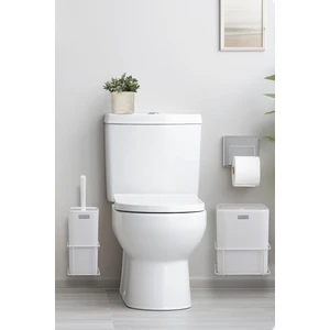 Okyanus Home Beyaz Eko Magic Askılı Kare Mina 2'li Wc Kova ve Fırça Seti
