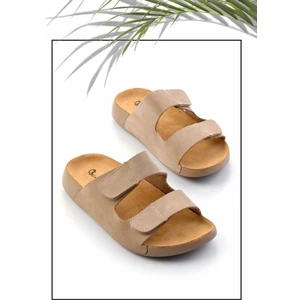 Bej Nubuk  Kadın Terlik K04819011101