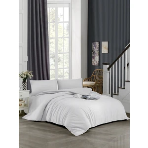 140X200 Çift Kişilik Nevresim Takımı (Lastikli Çarşaflı) 57 Tel Polycotton Beyaz