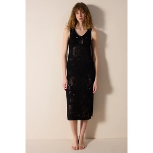 Yuka Knit Siyah Triko Elbise