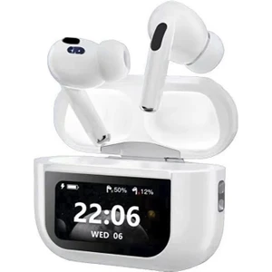 A88 Pro OLED Ekranlı Anc/enc Destekli 5.0 Beyaz Bluetooth Kulaklık Beyaz