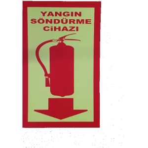 Çizgi Yangın Söndürme 13X20 cm Yangın Söndürme Cihazı Gösterme Levhası Dakota Malzeme Üzerine Serigrafi Fosforlu Baskı