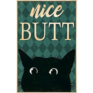 Kara Kedi Güzel Popo Tablo Ahşap Poster Dekoratif