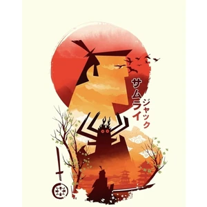 Samuray Ukiyo E Tablo Ahşap Poster Dekoratif