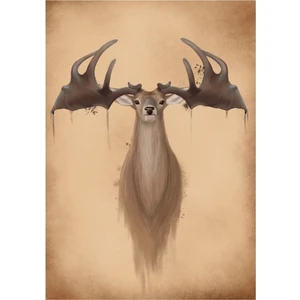 Megaloceros Giganteus ( Irlanda Geyiği Dev Geyik) Tablo Ahşap Poster Dekoratif