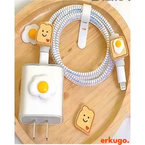 iPhone 18-20 W Şarj Cihazı Uyumlu 5 Parça Şarj Koruma Seti Kablo Koruyucu