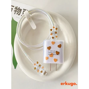 iPhone 18-20 W Şarj Cihazı Uyumlu 5 Parça Şarj Koruma Seti Kablo Koruyucu