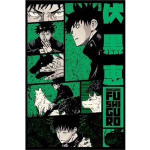 Megumi Fushiguro Jujutsu Kaısen Manga Panel Tasarımı S02 -Yeşil- Tablo Ahşap Poster Dekoratif