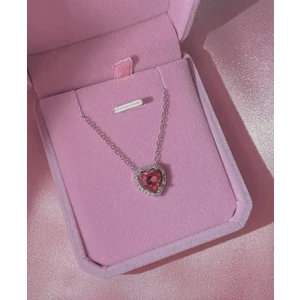DMR Accessoire Çelik Pembe Kalp Kolye
