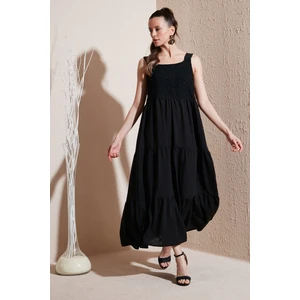 Relaxed Fit Volanlı Uzun Elbise Kadın Elbise 611EL010