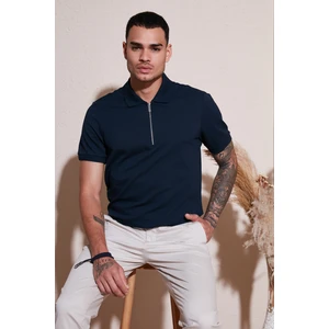 Pamuklu Regular Fit Fermuarlı Polo Yaka T Shirt Erkek Polo Yaka T Shirt 5902915