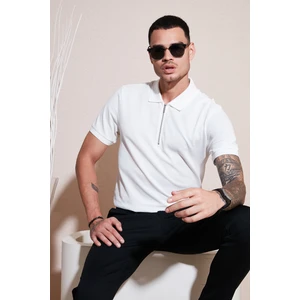 Pamuklu Regular Fit Fermuarlı Polo Yaka T Shirt Erkek Polo Yaka T Shirt 5902915