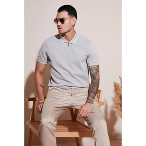 Pamuklu Regular Fit Fermuarlı Polo Yaka T Shirt Erkek Polo Yaka T Shirt 5902915