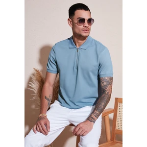 Pamuklu Regular Fit Fermuarlı Polo Yaka T Shirt Erkek Polo Yaka T Shirt 5902915