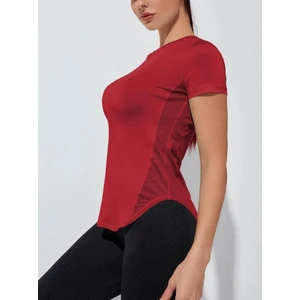 Ghassy Co. Kadın Dry Fit Running Yoga Hızlı Kuruma Nem Emici Yanları Fileli Hava Alabilen Spor T-Shirt