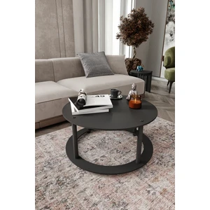 Royal Yuvarlak Siyah Orta Sehpa Dekoratif Modern Masa