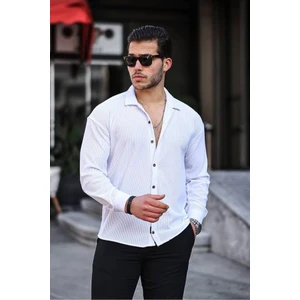 Tex Republic Erkek Beyaz Fitilli Ottoman Gömlek