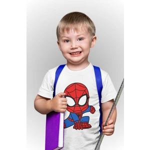 Fuddy Moda Baby Spiderman Baskılı Çocuk Tişört, Unisex Spider-Man Baskılı Bebek T-Shirt