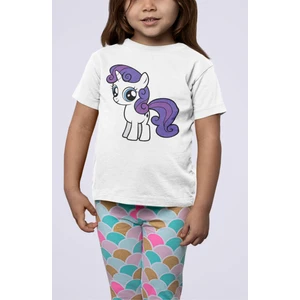 Fuddy Moda My Little Pony Rarity Baskılı Çocuk Tişört, Unisex Çizgi Film Baskılı Bebek T-Shirt