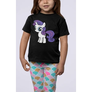 Fuddy Moda My Little Pony Rarity Baskılı Çocuk Tişört, Unisex Çizgi Film Baskılı Bebek T-Shirt