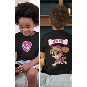Fuddy Moda Skye Paw Patrol Sırt Baskılı Unisex Çocuk Tişört, Paw Patrol Baskılı Bebek T-Shirt
