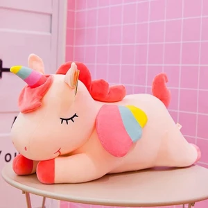Sevimli Gökkuşağı Unicorn Peluş Oyuncak Uyku Yastığı Çocuk Kız Doğum Günü Hediyesi 30 cm
