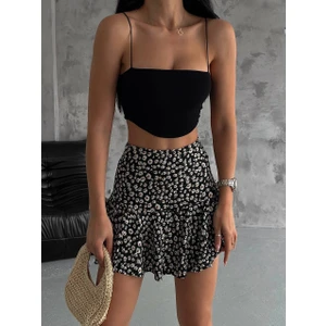 Suya U&S Wear Bürümcük Kumaş Çıtır Çiçek Desenli Şort Etek