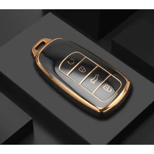 Chery Tiggo 8 Pro Omoda 5 Tiggo 7 Avantgarde Anahtar Kılıfı Siyah/gold Lüx