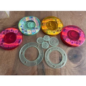 Airbrush Tattoo 6 Adet Birden 3 Boyutlu Desen Çizim Cetveli Spirograph