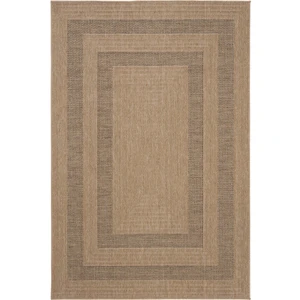 Cool Halı Atina 9101 Haki Bej Halı Yolluk Balkon Oturma Odası Halısı Çerçeveli Hasır Halı Kilim Antre Halısı