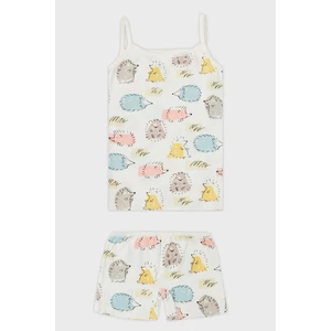 Desenli  Pamuk Ip Askılı 2'li Iç Giyim Takım Kız Çocuk Takım 6651011