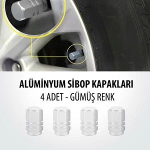 Alimünyum  Sibop Kapağı  4 Adet Gümüş Renk