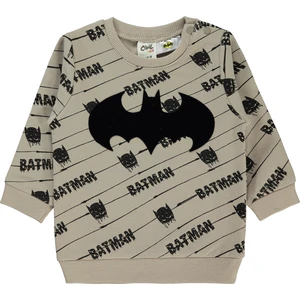 Batman Erkek Bebek Sweatshirt 6-18 Ay Açık Bej