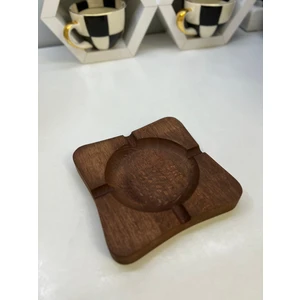 HBS Art Design Ahşap  El Yapımı Küllük Koyu Renk Kayın Ağacı