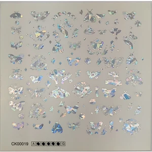 Hologram Gümüş  Yaldız Tırnak Dövmesi, Tırnak Tattoo, Nail Art, Tırnak Sticker