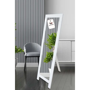 Ayaklı Beyaz Ahşap Boy Aynası (145 x 44 Cm)