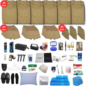 Asker Yeşili 24'lü Her Şey Dahil Bedelli Askerlik Seti - Haki Fanila, Boxer, Çorap, 45 Parça Askeri Malzeme 2024