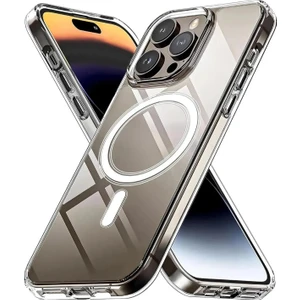 Apple iPhone 13 Pro Max Uyumlu 3D Kamera Lens Korumalı Magsafe Şarj Özellikli Şeffaf Sararmaz Case