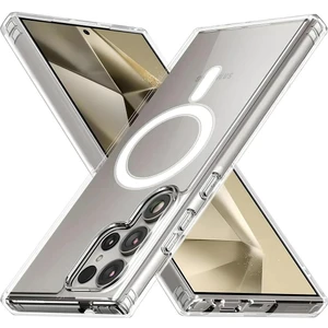 Galaxy S24 Ultra Uyumlu 3D Kamera Lens Korumalı Magsafe Şeffaf Sararmaz Darbe Emici Case