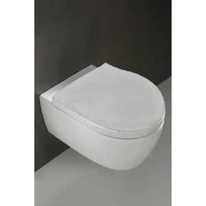 Klozet Kapak Örtüsü, Peluş Krem Düz Renk, Banyo Klozet Örtüsü