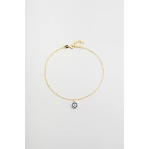 So CHIC Minimal Nazar 18 Ayar Sarı Altın Kaplama 24 cm Gümüş Hal Hal
