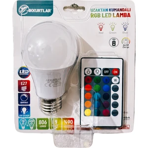 Uzaktan Kumanda Rgb LED Lamba 9W-60W E-27