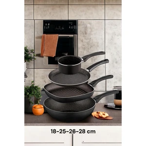 Ragnar 4 Parça Tava Seti 4 Lü Çeyiz Tava Set; Wok, Grill, Krep ve Sosluk Kaçerola